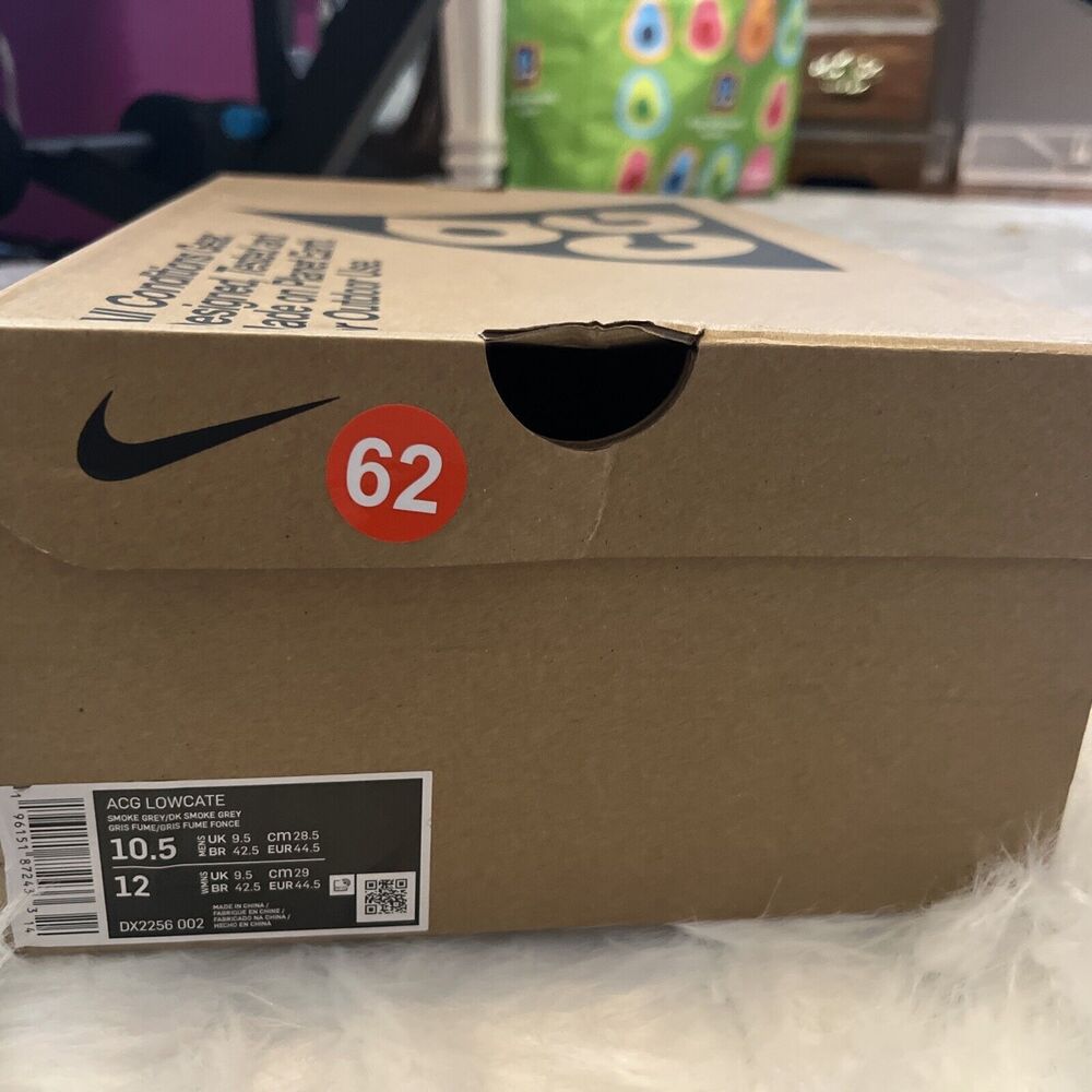 Nike Men's ACG Lowcate Trail Hiking Shoes Smoke Grey Purple Green Size 10.5 NEW - Picture 16 of 16